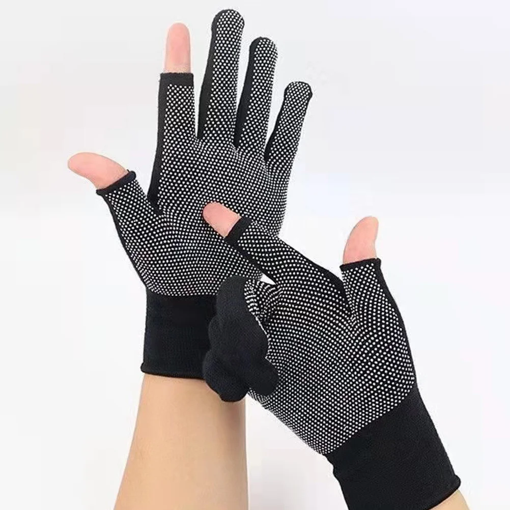 

2pcs Anti-Slip Wear-Resistant Gloves Breathable Cycling Riding Fishing Mitten For Outdoor Sports Hiking Jogging Driving