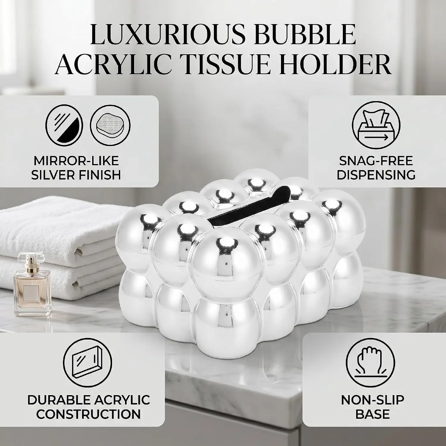 Tissue Box and Toothpick Box Set, Modern Light Luxury Design, Decorative Tissue Box Holder Rectangular
