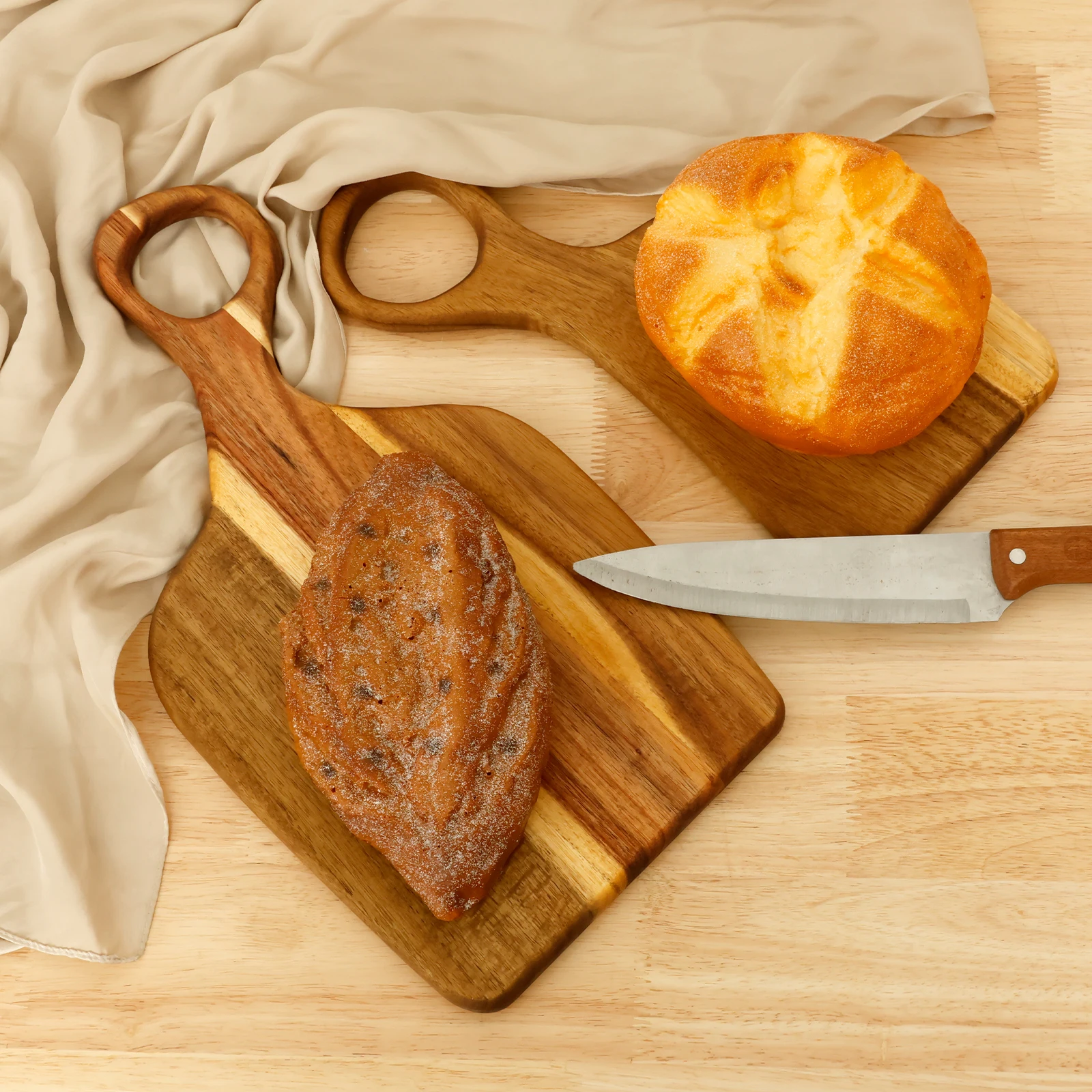 2Pcs Creative Black Walnut Acacia Wood Couple Cutting Board Wooden Steak Bread Trays Solid Wood Chopping Board Set Kitchen Tools