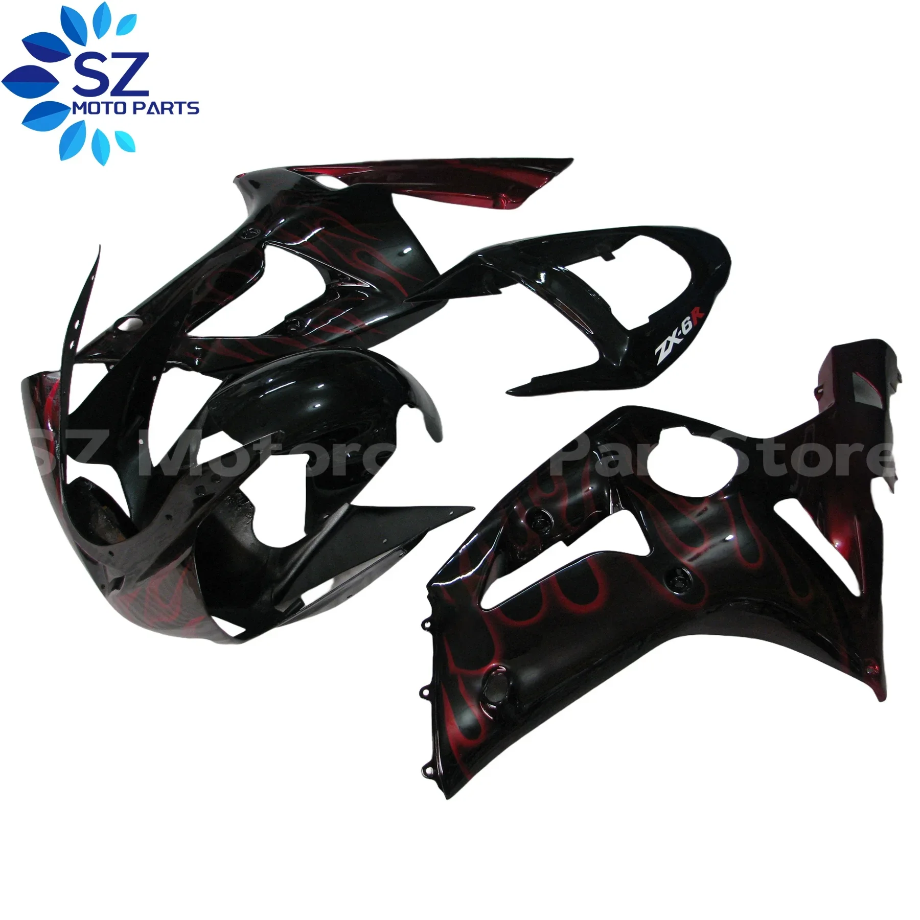 New ABS Plastic Motorcycle Fairing kit Fit For Ninja ZX6R 636 ZX-6R 2003 2004 03 04 Custom full fairings bodywork view 2