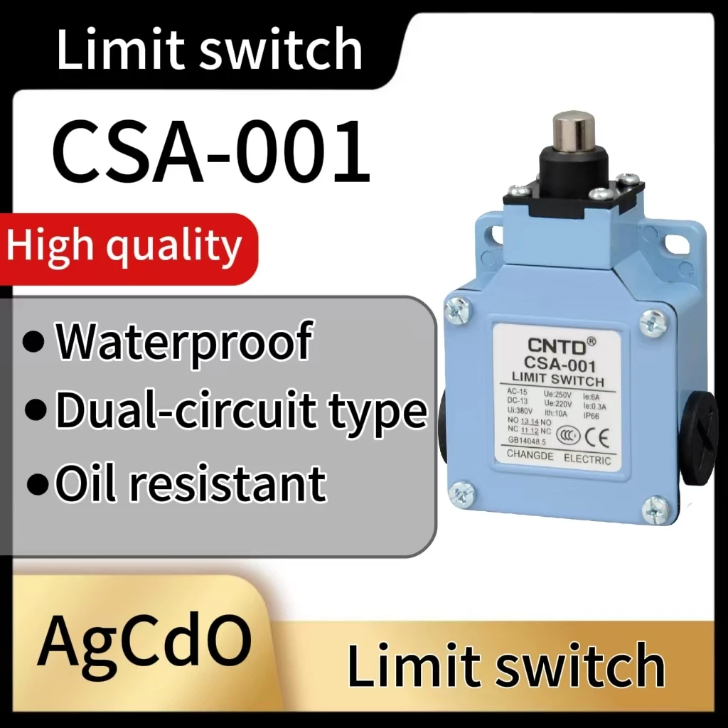 CNTD Electrical Micro-Travel Switch CSA-001 Limit Switch Metal Button Switch for Precision Control Applications