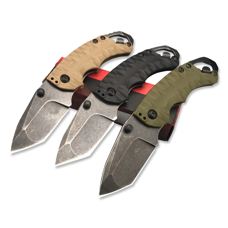 KS 8750 Mini EDC Folding Knives 8Cr13Mov Blade Nylon Glass Fiber Handle Outdoor Hunting Survival Self-defense Pocket Knife Tool