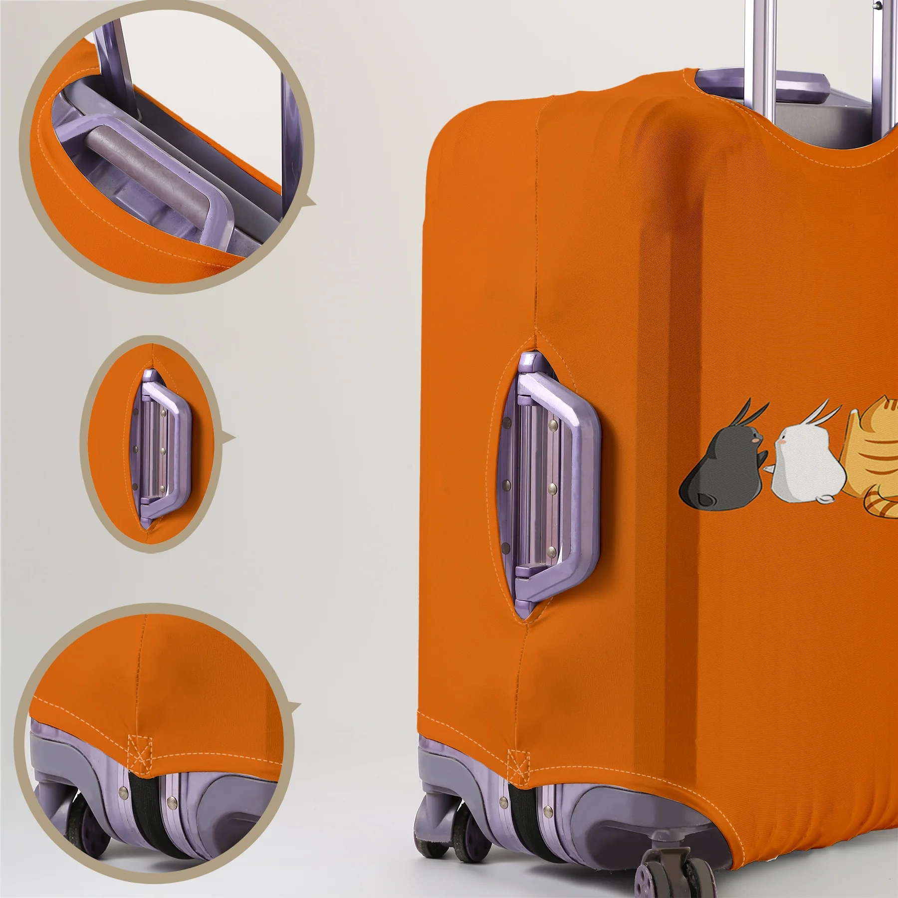 Cartoon small animal pattern luggage protection cover, suitable for 18-32 inch luggage covers, luggage handle gloves, travel acc