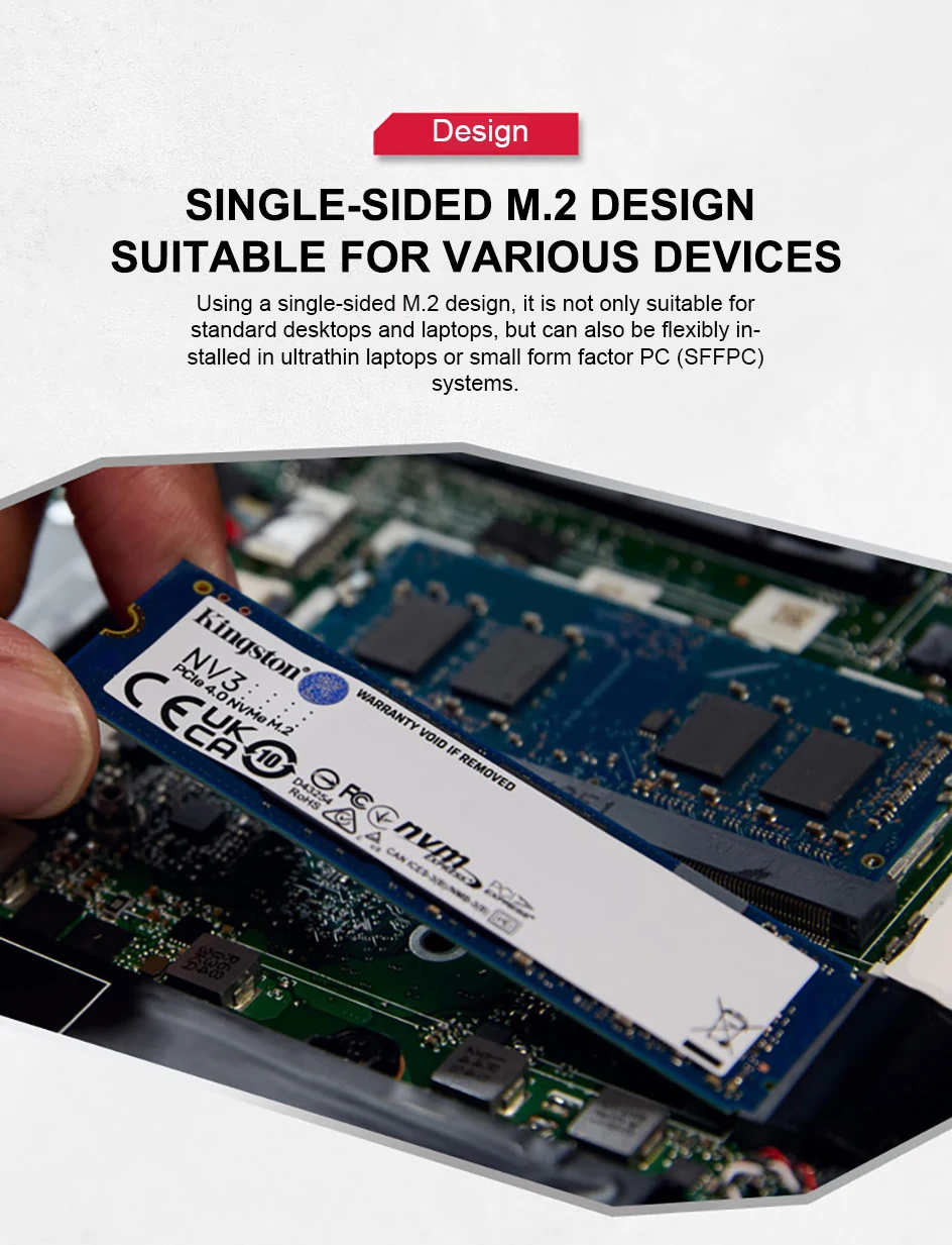 Kingston NV3 SSD PCIe 4.0 Gen 4x4 500GB 1TB 2TB Bis zu 6000 MB/s M.2 2280 NVMe Solid-State-Laufwerk für PC Original-Festplatte – Detail 7