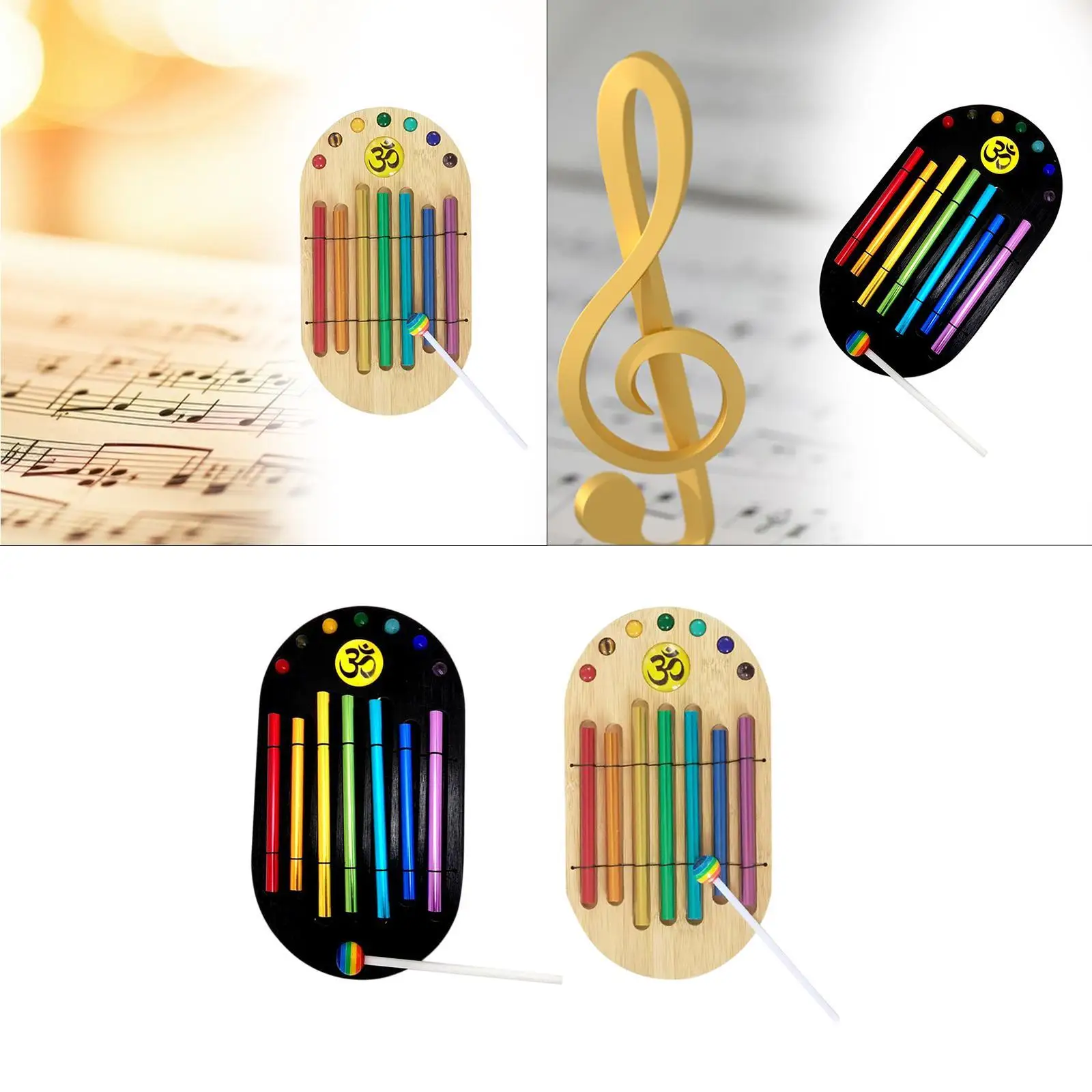 7 Tone Hand Chime Portable Creative Multipurpose Meditation Chime Musical Instrument with Mallet for Classroom Meditation Yoga