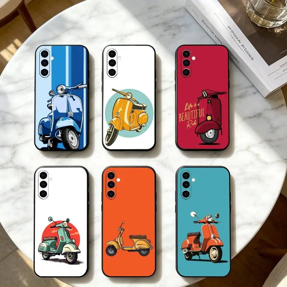 Moto B-Bike Cool for V-Vespas Scooters  Phone Case For Samsung Galaxy A73,A72,A71,A70,A53,A52,A51,Soft Silicone Black Cover