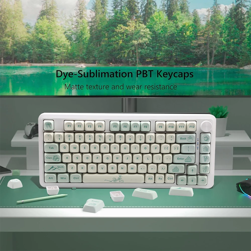 New MOA Keycap Summer Mint Theme PBT Keycaps 5-Sided Sublimation Keycaps For Gateron MX Switch Mechanical Keyboard Keycaps