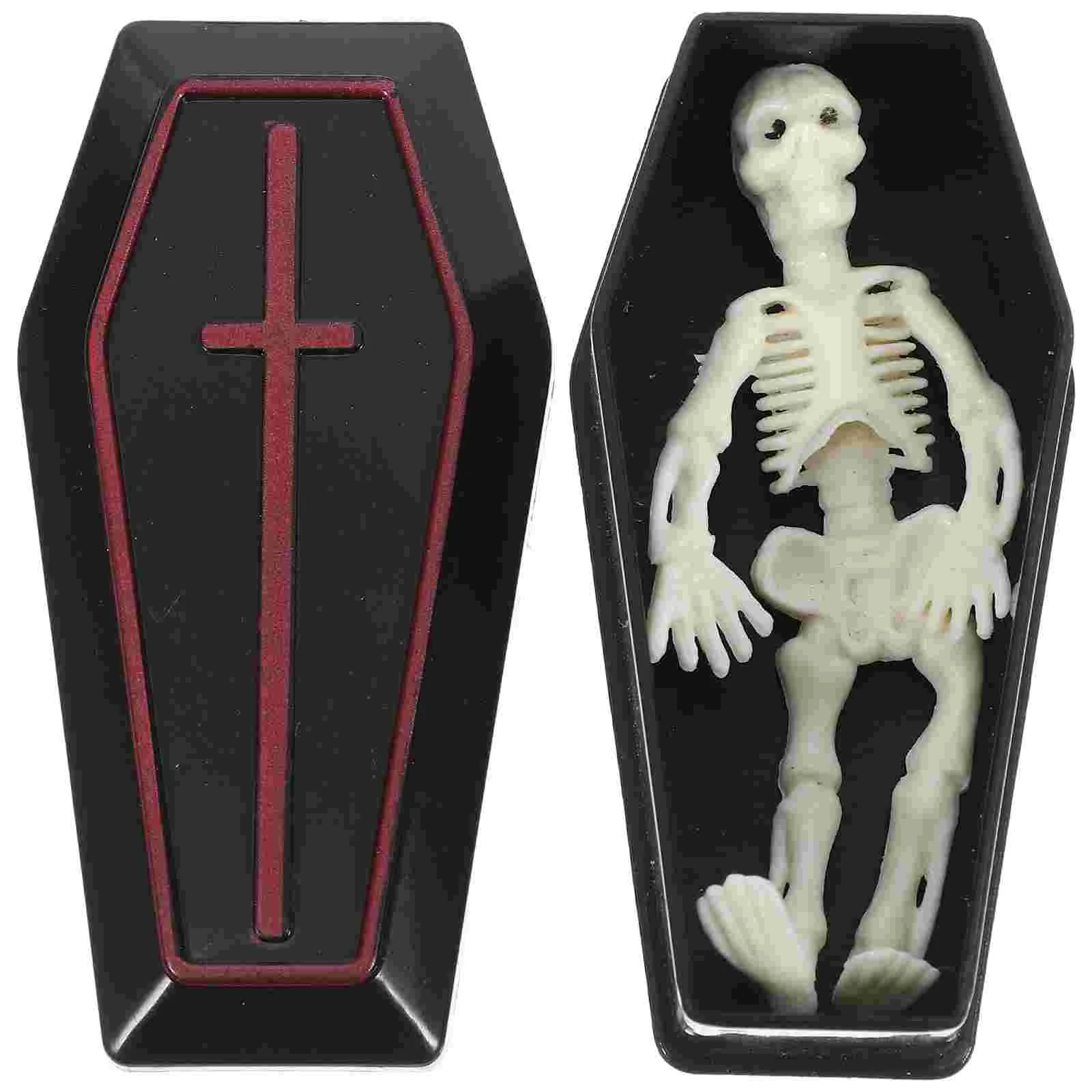 

Mini Coffin Skull Halloween Party Craft Ornaments Miniature Coffins Small Centerpiece