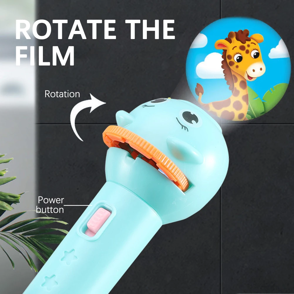 Flashlight Projector for Kids Baby Sleeping Story Book Torch Lamp Toy Early Education Toy Holiday Christmas Gift Light Up Toy