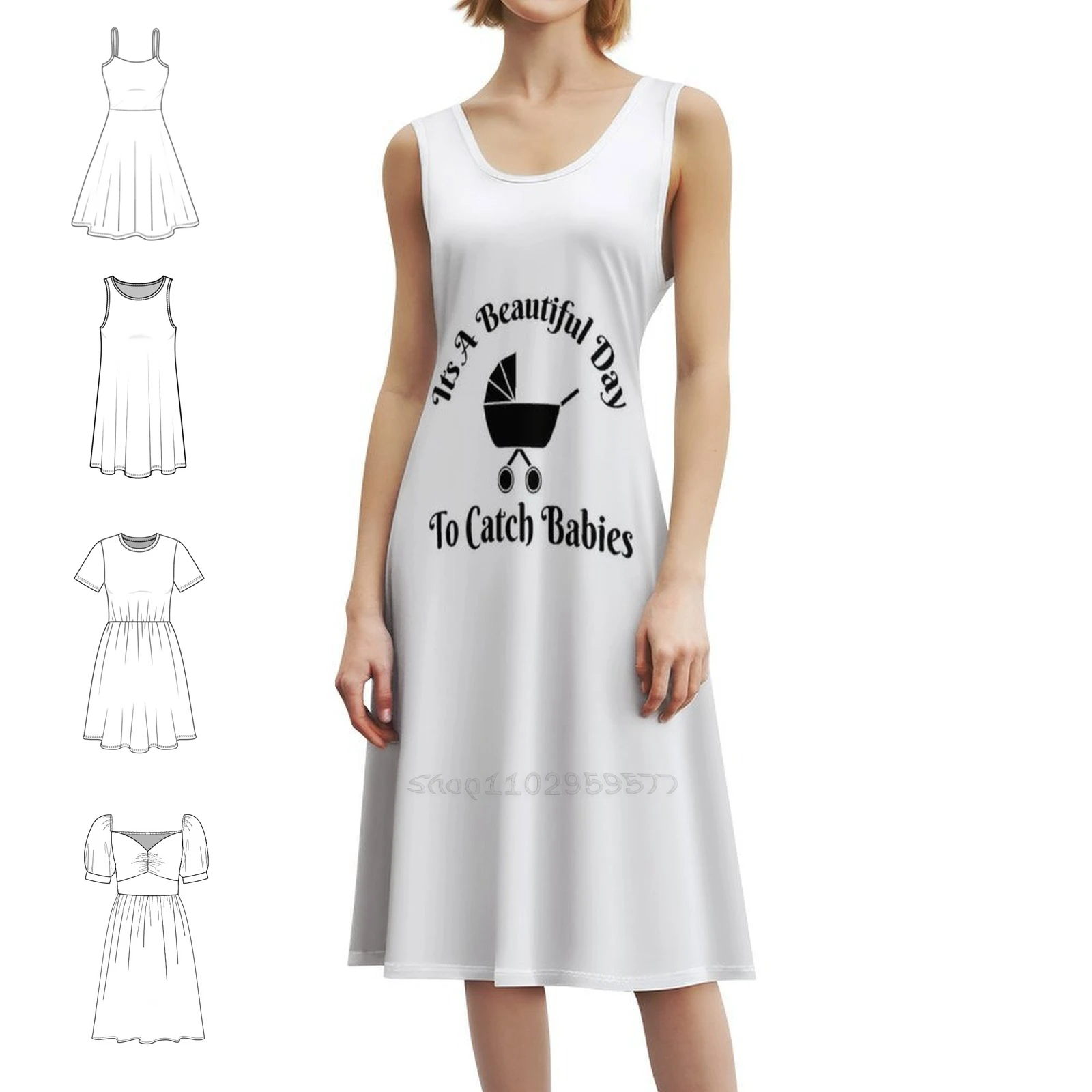 

Cute It'S A Beautiful Day To Catch Babies . Boho Chic Dress Elegant Fashion Beach Wedding Party Gown Babies Midwife Midwifery