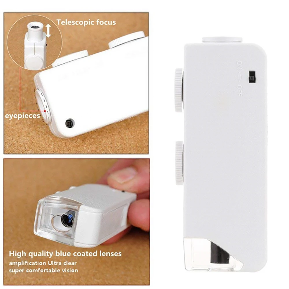 for mini 160X 200X for zoom Lighted for microscope Jewelers Loupe Magnifying Glass Multi purpose Tool for Research and Analysis