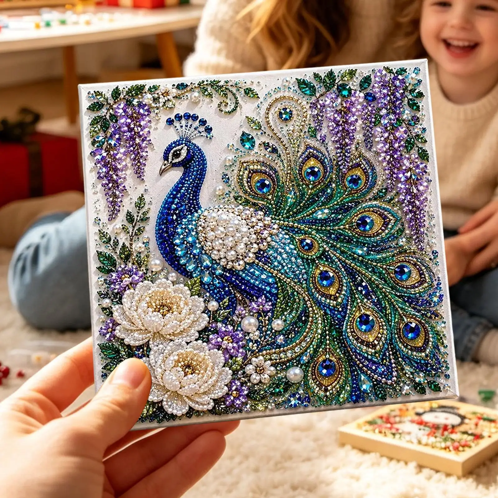 Perlen-Kunst-Sets Funkelnde Strass-Tierfiguren für Heimdekoration Perlen-Kunst DIY-Bastelset für Eingangsschrank, Wand, Bücherregal