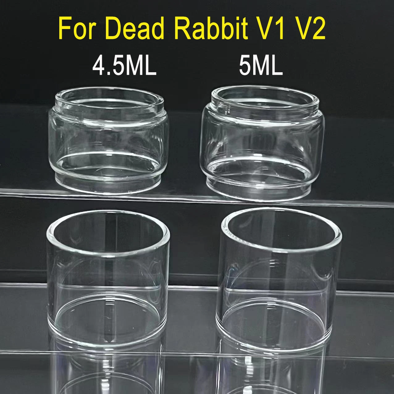 Dead Rabbit V1 V2 RTA Bubble Straight Glass Tube Transparent 2ML 4.5ML 5ML Glass Tank