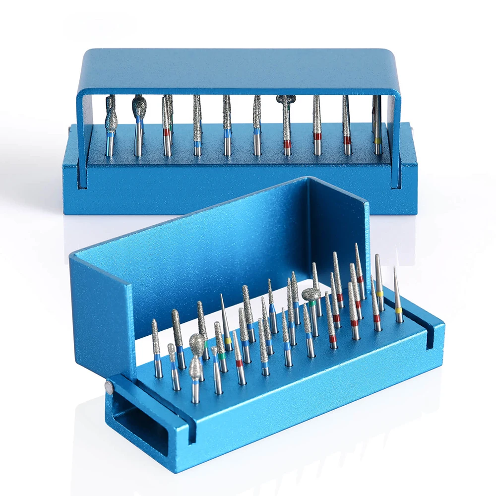 AZDENT Dental Burs Drill Disinfection Block FG Burs Sterilization Holder Autoclavable Aluminium 30 Holes Dentistry Materials