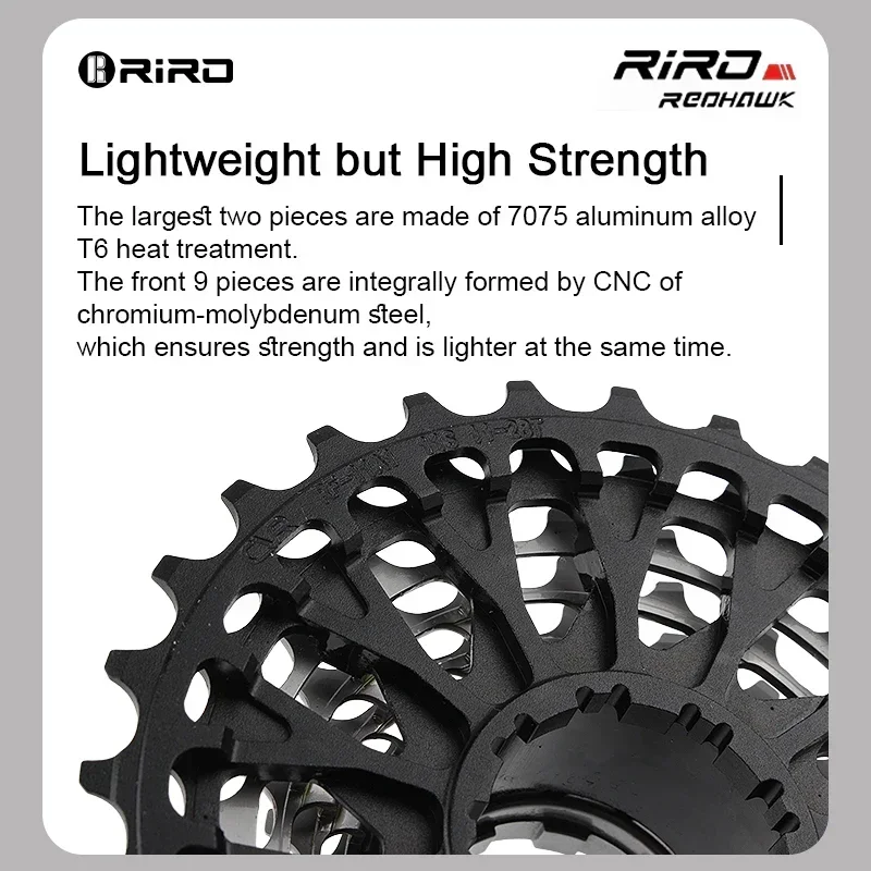 Riro Ultralight Road Bike Freewheel 11/12Speed 28-34T CNC Hollow HG Structure Freewheel 11/12v Speed Bicycle Chain Wheel