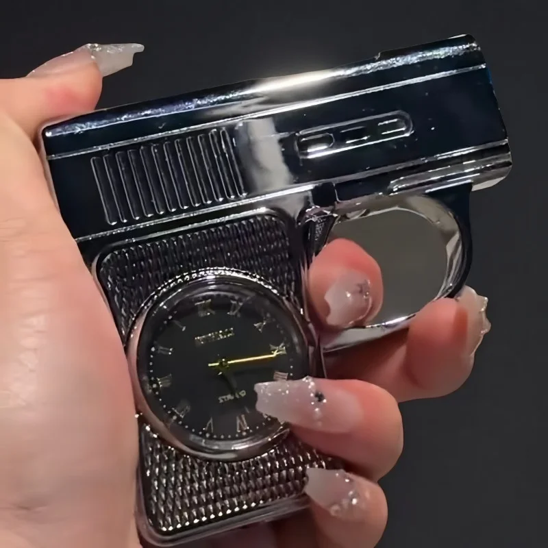 

Creative Gun Type True Watch Windproof Spray Blue Flame Butane Gas Torch Lighter Outdoor Fun Cigar Lighter Smoking Men's Gift