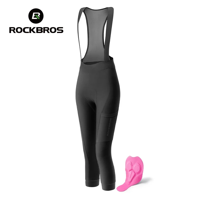 ROCKBROS Cycling Bib Pants Thermal Fleece Trousers MTB Mountain Reflective Bike Pants Tights Shock-absorbing Gel Padded