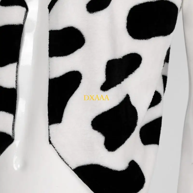 DXAA Cow Print Costume Vest Cowboy Costume Western Outfit for Halloween Cosplay Parties Sleeveless Open Front Vest Waistcoat