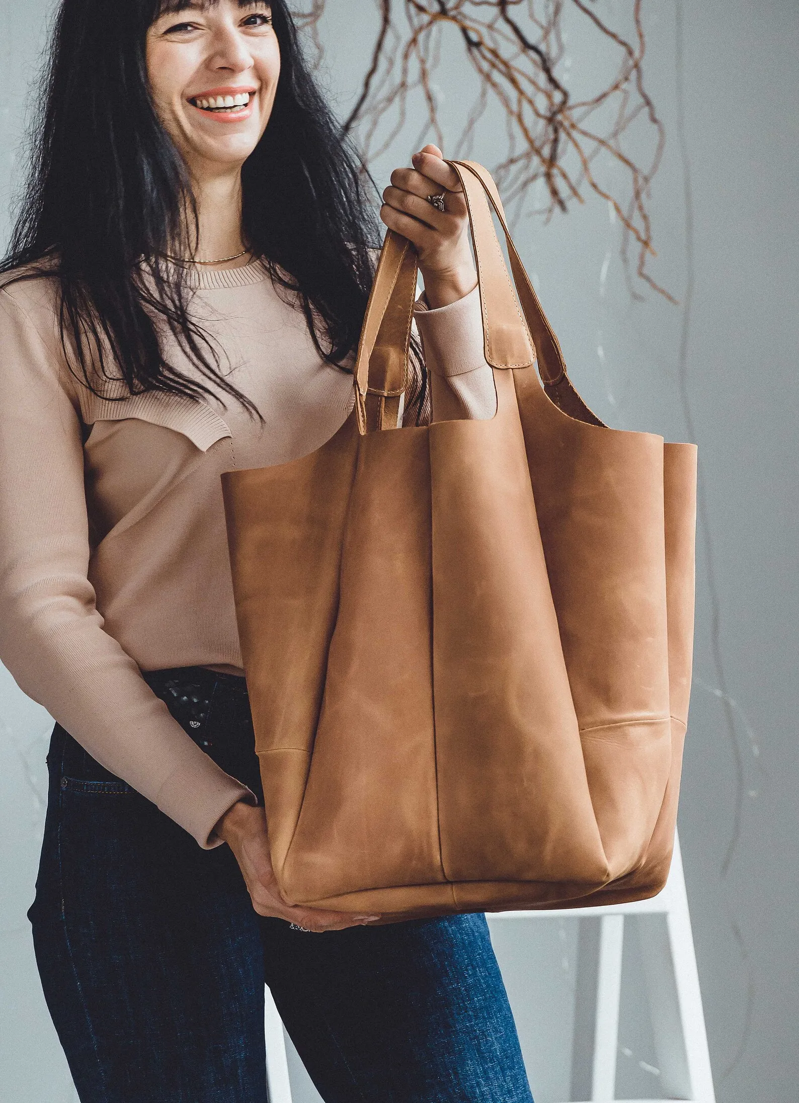 CRACK-Sac fourre-tout en cuir ac hobo pour femmes, sac à provisions, sac à bandoulière en cuir, cuir véritable