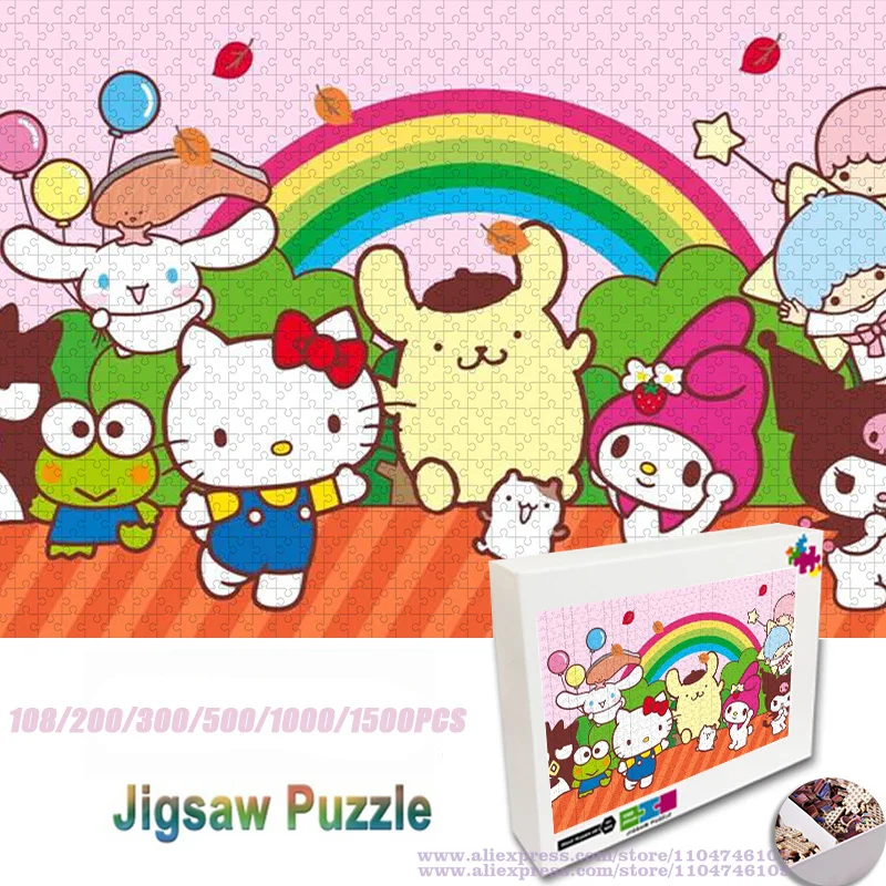 

Sanrio Hello Kitty and Friends Puzzle Jigsaw Cartoon Characters 108/200/300/500/1000/1500Pcs Intelligence Puzzles for Kids