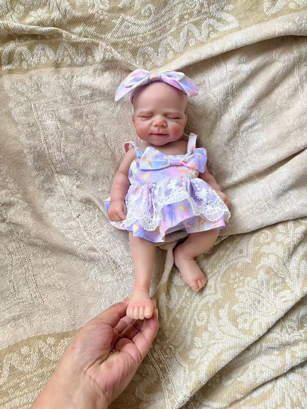 

12" Super Soft Silicone Reborn Baby Doll Pascale Elastic Squishy Handy Dolls Newborn Sleeping Babies Mouth can open Gift Toys