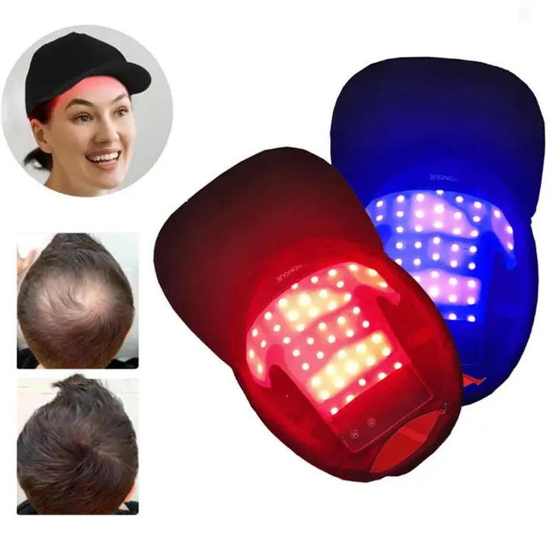 

Шапки с красным светом для роста волос, инфракрасная шапка, истончение, против выпадения волос, тревога, стресс, уменьшение мигрени, расслабляющий массажер для кожи головы
