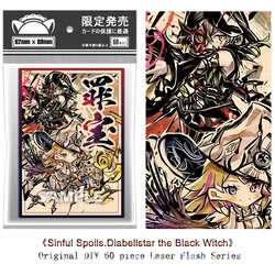 60PCS Yugioh Sinful Spoils Diabellstar the Black Witch Card Sleeves Yu-Gi-Oh! TCG OCG Trading Cards Shine Flash Protector Case