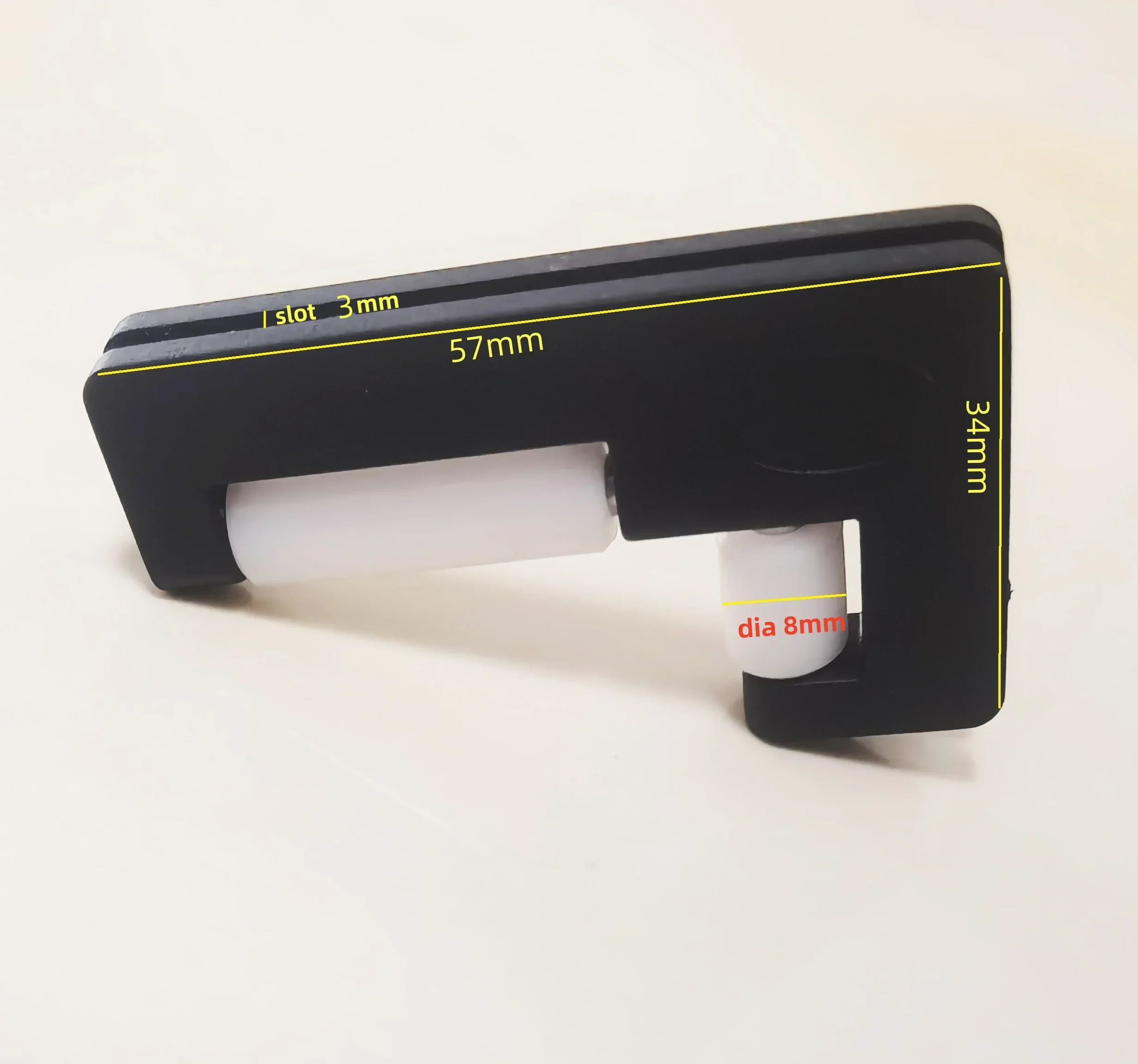 Bellows nylon slide block CNB - 004.2,Rail protection cover Accessories, roller 8 pcs, 3 mm slot.