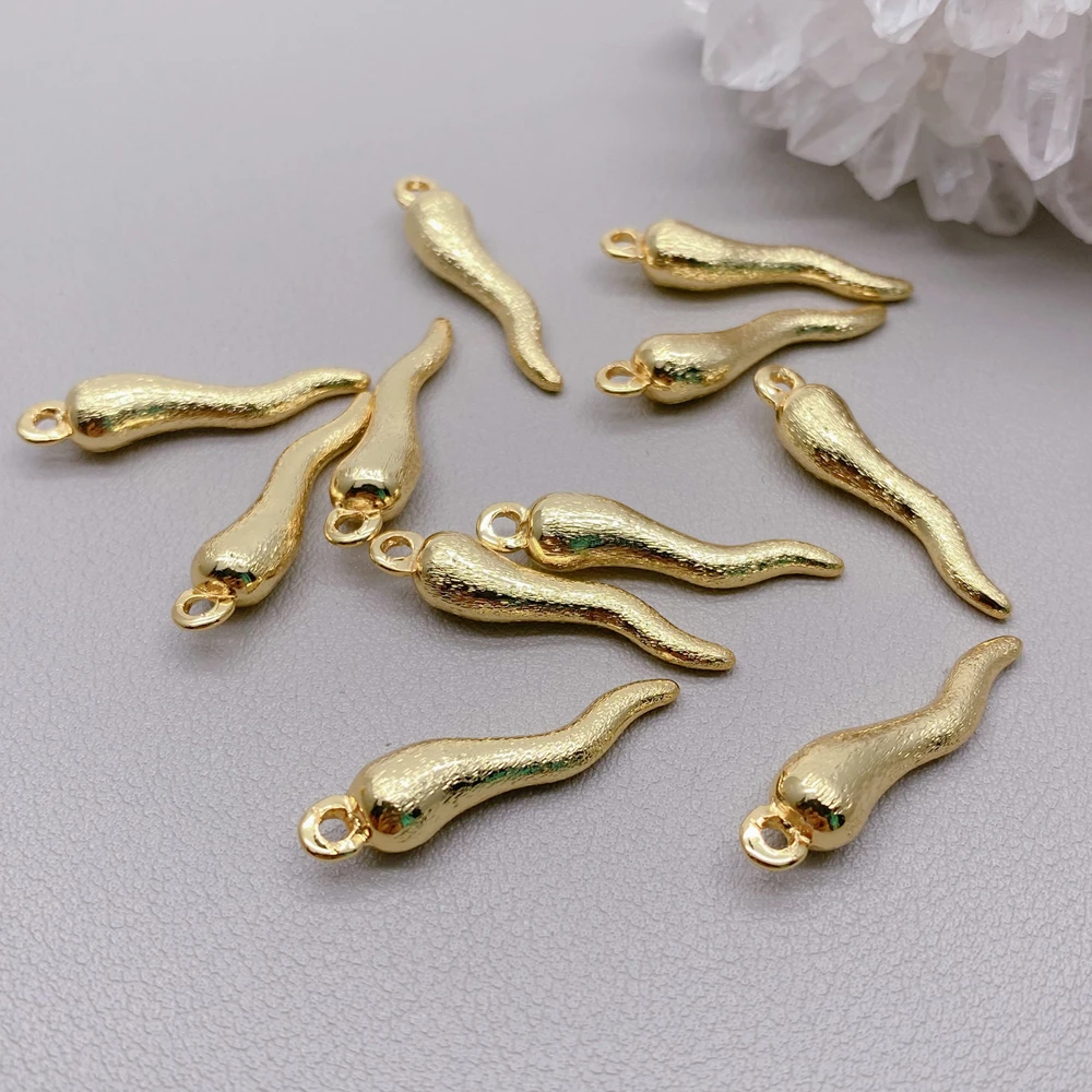 20 PCS Matte Finish Charms Pepper Shape 7x30mm Charm Pendant DIY Pendant Handmade Components Jewelry Supplies