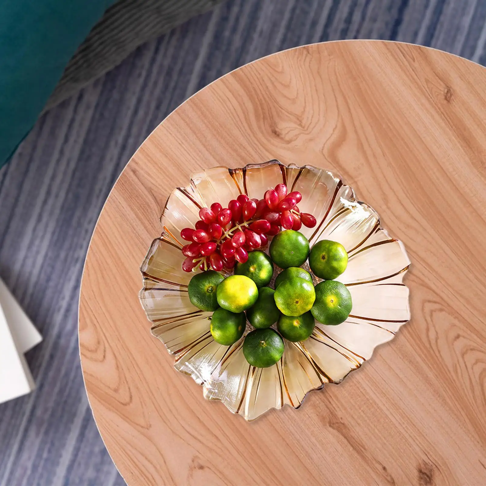 

Glass Fruit Bowl Home Decor Multipurpose Serving Tray Fruit Tray Snack Serving Plate for Candy Bread Veggies Cupcake Living Room