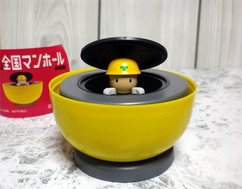 Toys Spirits Capsule Gashapon Figure Kawaii Cute Gacha Manhole Cover Safety Maintenance Figurine Anime Miniature