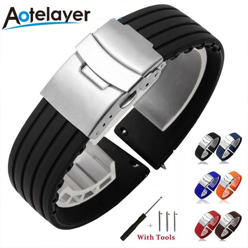 18mm  20mm 22mm 24mm Quick Release Silicone Watch  Strap Men Women Rubber Sport Bands Wrist Bracelet for Samsung Active 43 47mm