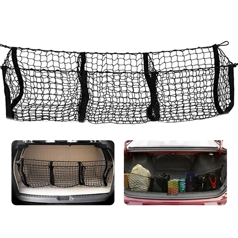 Car Organizer Rear Truck Storage Bag Luggage Nets Hook Dumpster Net For Ford F150 F650 Atlas Supper Duty Ranger Accessories