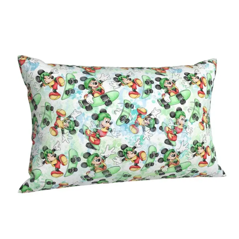 Custom Mickey Mouse Skate Cartoon Luxury Throw Pillow Cover Pillow Case Rectangle