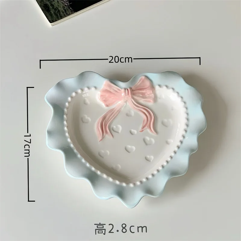 

Heart Shaped Ceramic Plate Dessert Fruit Tray Cute Decorative Serving Dish Valentine Wedding Party Cute Dinner Plates