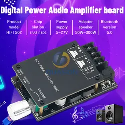 ZK-502C HIFI Stereo Bluetooth 5.0 TPA3116 Digital Power Audio Amplifier board TPA3116D2 50WX2 Stereo AMP Amplificador