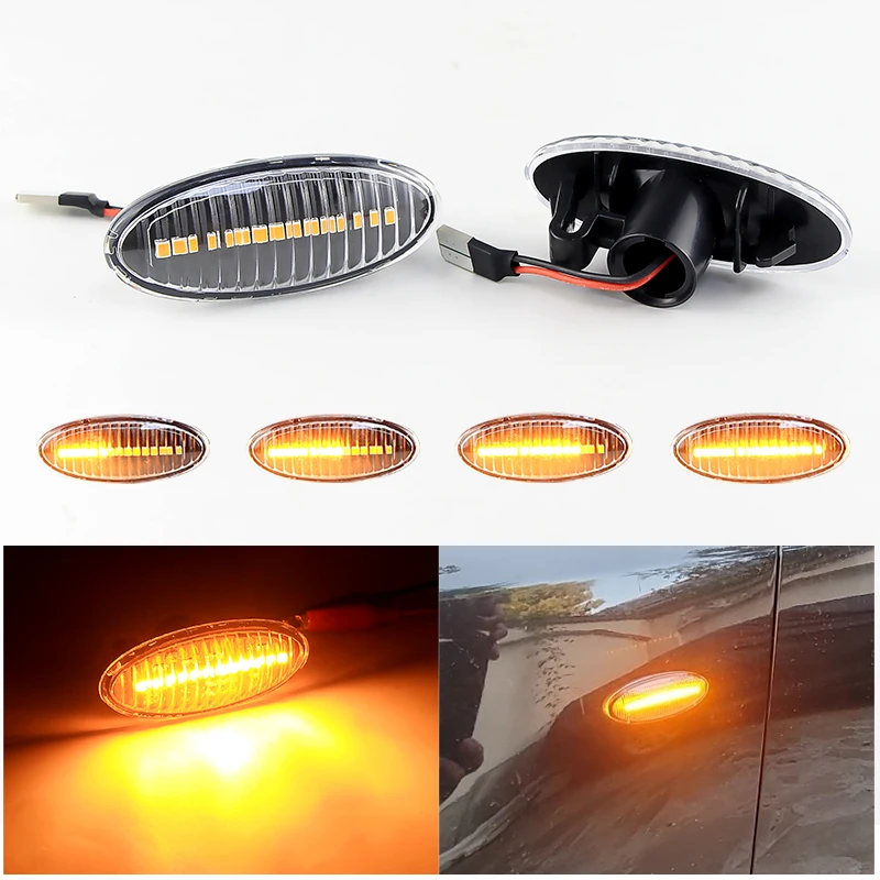 

2 шт. для Nissan X-TRAIL для Renault Koleos для Mercedes-Benz Smart Forfour автомобильные светодиодные боковые габаритные огни динамические указатели поворота