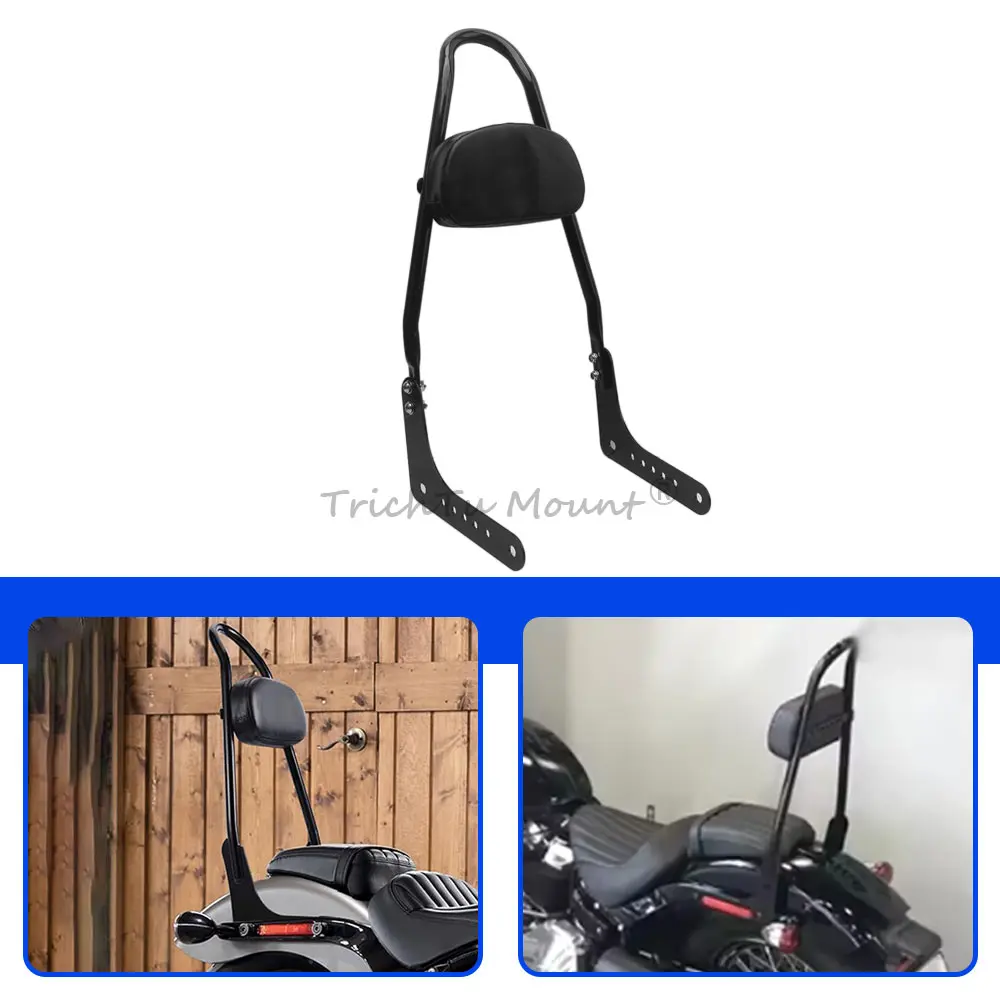 Motorcycle Passenger Sissy Bar And Backrest For Harley Softail Flde Flhc(S) Fxbb(S) Fxst Flsl 2018-2023 Black Touring Backrest