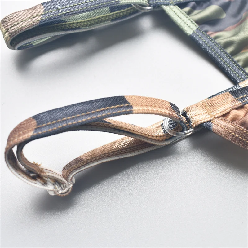 4PCS Men Thongs Underwear G-String One Size Camouflage Low Waist Breathable Comfortable Underpants Sissy Panties Hombre
