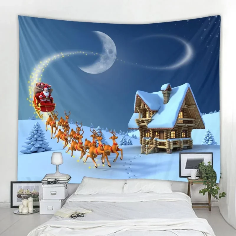 

2.1X2.4M Christmas Background Cloth Banner Garage Door Decoration Winter Photography Background