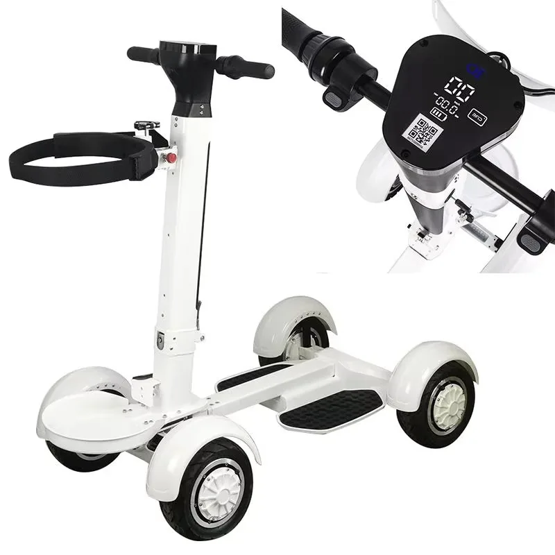 

Aluminum Alloy Adult Foldable 4-Wheel Electric Golf Cart Convenient 4-Wheel Golf Trolley