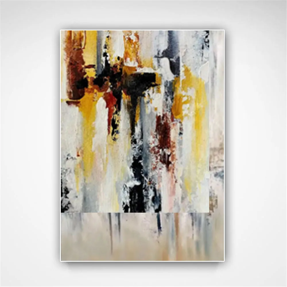 

Top 100% Handmade Oil Painting Abstract Home Deco Wall Art For Living Room Canvas White Blue Decor Artwork Original Mural Gift