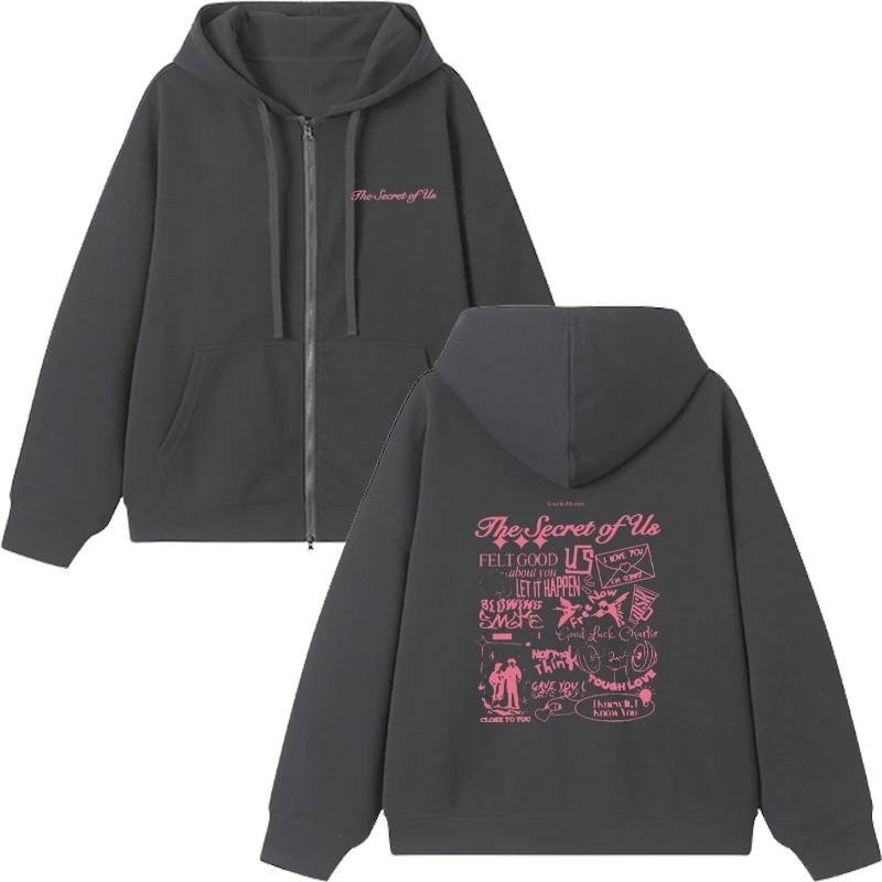 Gracie Abrams The Secret of Us Double Sided Printed Zipper Hoodie Men women Fashion Oversized Coat Autumn Winter Casual Jacket