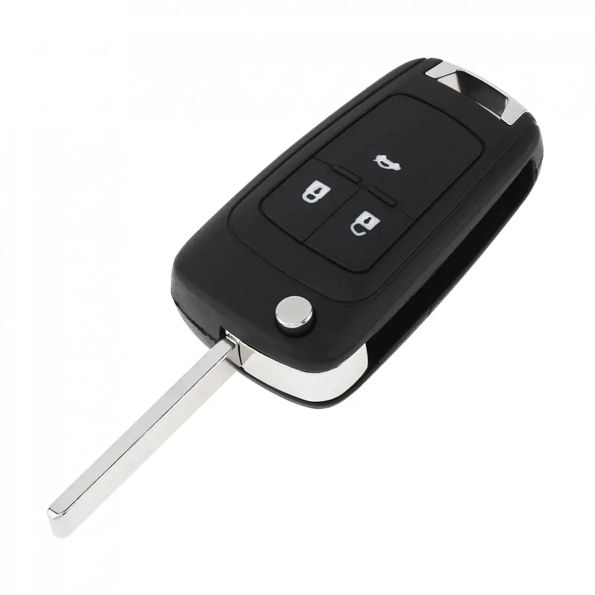 

Black 3 Buttons Replacement Key Remote Fob Shell Case No Chip with Uncut Car Flip Key Fit