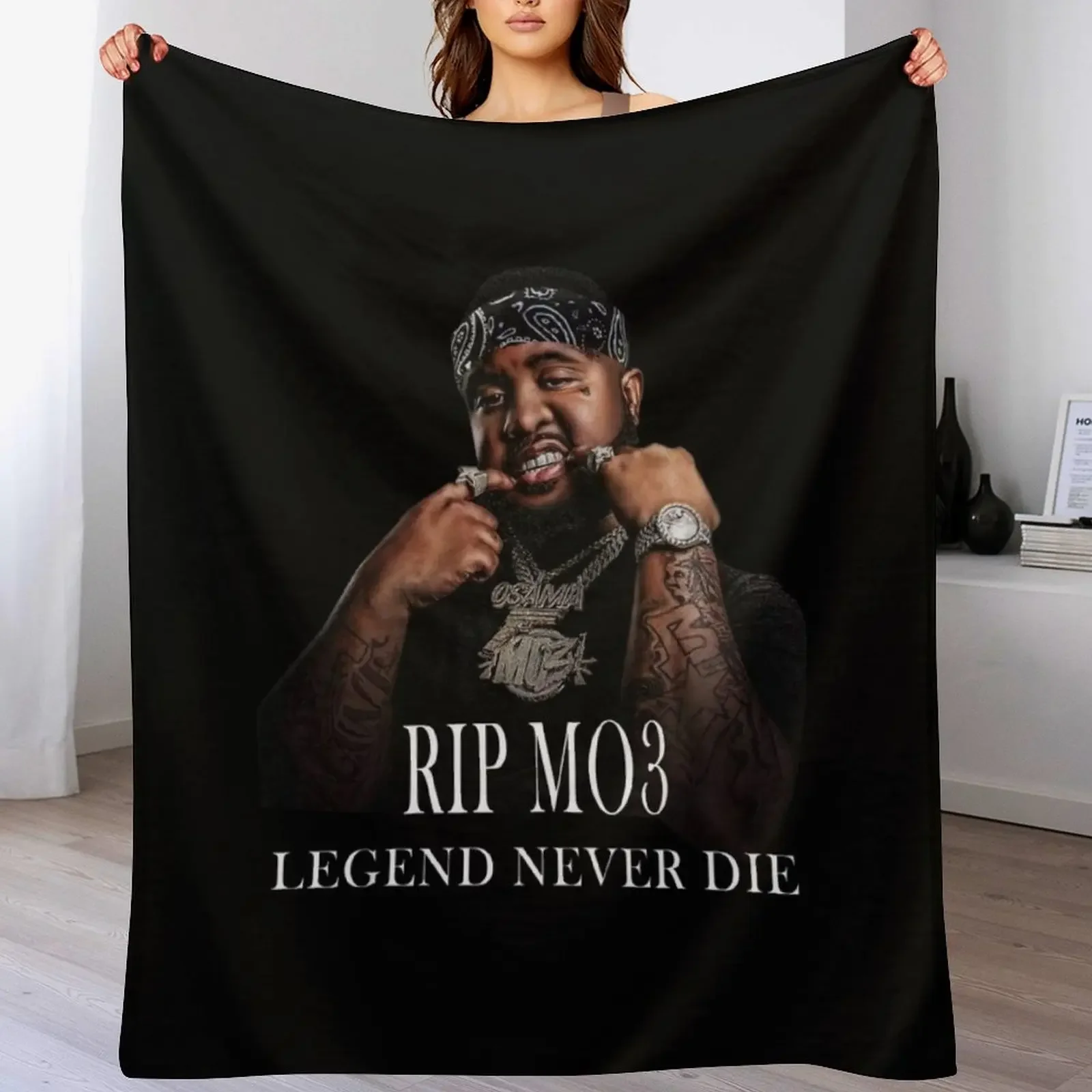 Don broco rip mo3 Shirt Osama Album Legend Never die T-Shirts Gift For Fans, For Men and Women, Gift Mother Day, F Throw Blanket