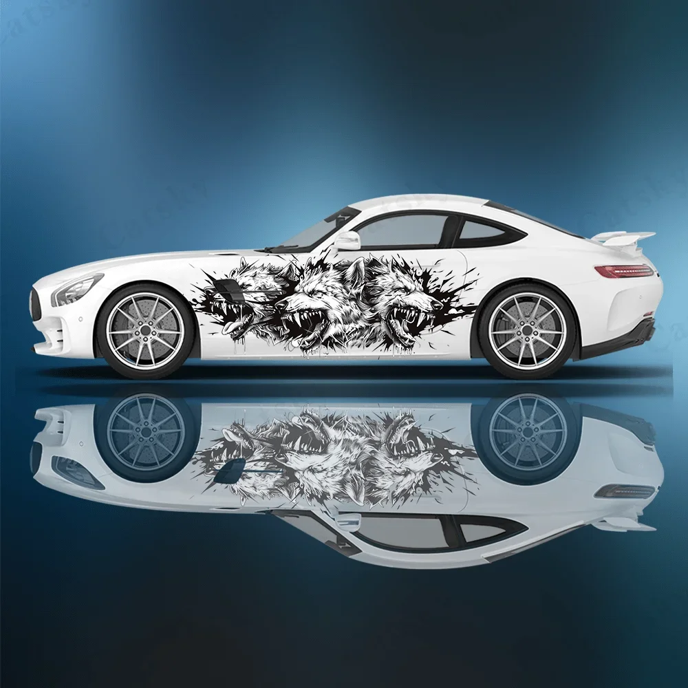

Wolf Roar Power Ink Painting Car Vinyl Wraps Decal PVC Anti Scratch Sticker Suitable for Trucks SUV Decor Auto Accessories Gift