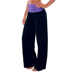 Autumn Winter new style women's milk silk splicing wide leg pants yoga pants women