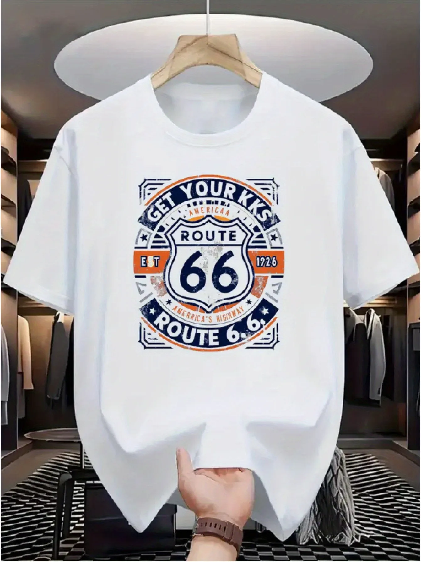 Men New Summer Trendy All-purpose 100% Cotton T-shirt with Round Neckline Casual Short Sleeves Suitable for Both Men and Women