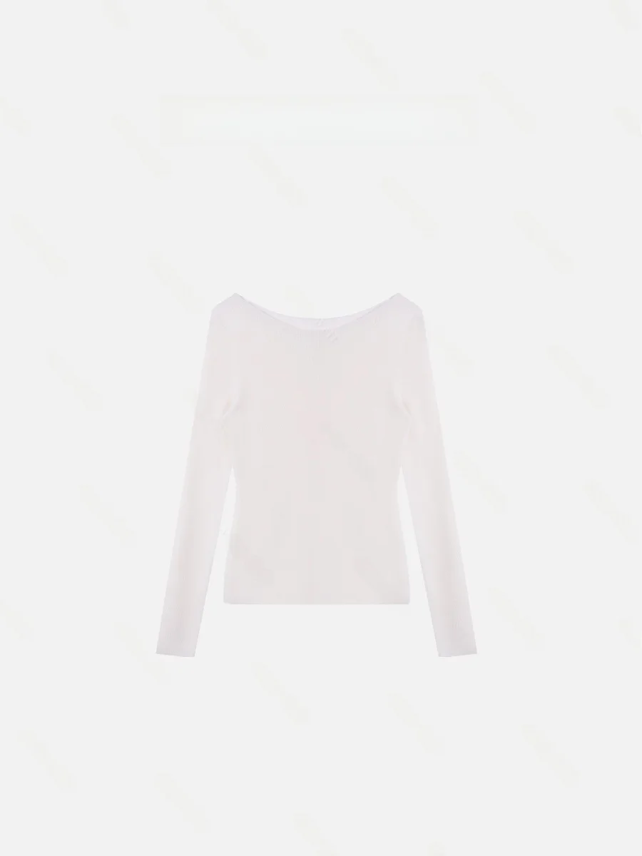 

Вязаный топ из чистой шерсти с длинным рукавом, тонкий, с большим воротником, простой, элегантный, женский, из мягкого хлопка и шерсти, для повседневной носки