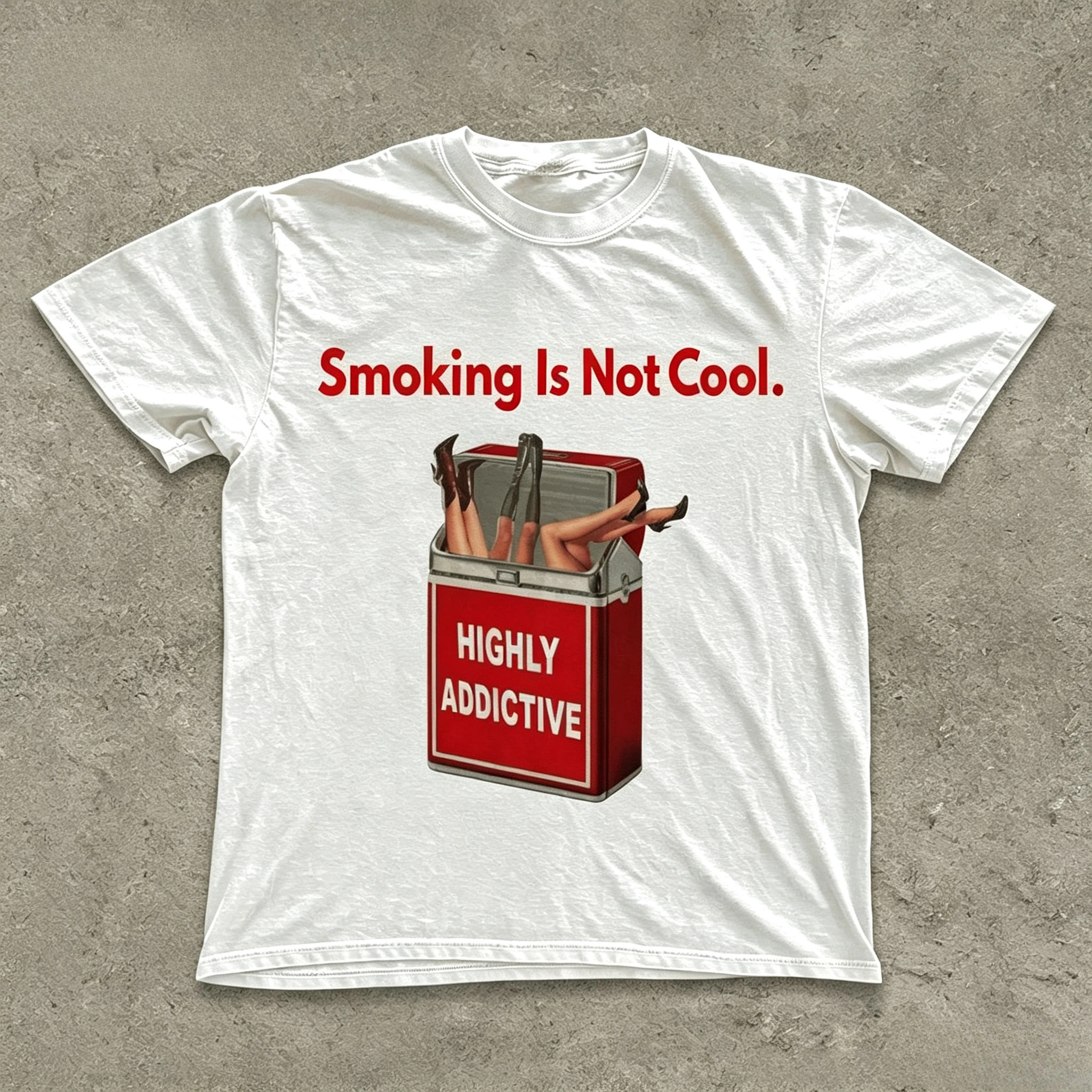 Y2K Decadent Style Smoking Death Pattern T-Shirt Men Women 90s Cotton T-shirt Aesthetic Streetwear Harajuku Y2K Casual Tops